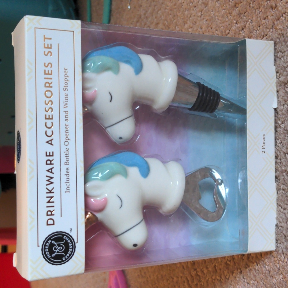 NIB Unicorn Bottle Opener and Wine stopper